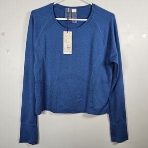 NWT CALIA Women's Seamless Race Long Sleeve Tee Royal Blue Activewear Size XXL